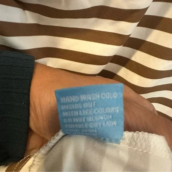 J.McLaughlin Elora Dress Brown White Stripes Catalina Cloth Sz M Coastal Prep - Picture 11 of 12